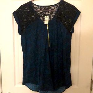 Express lace silky top